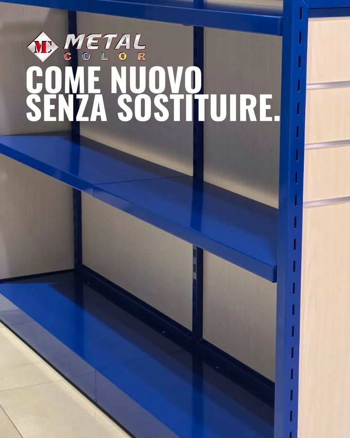 Intervento di verniciatura delle gondole presso il Centro Mega di